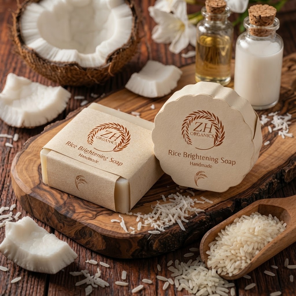 ZH Organics Rice Brightening Handmade Soap